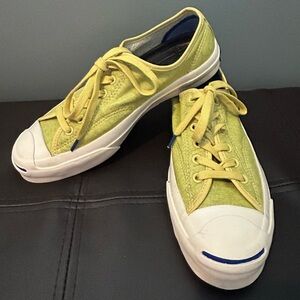 Converse Jack Purcell Low Top Sneakers Lime Green Lace-ups Unisex M- 6.5  W-8.